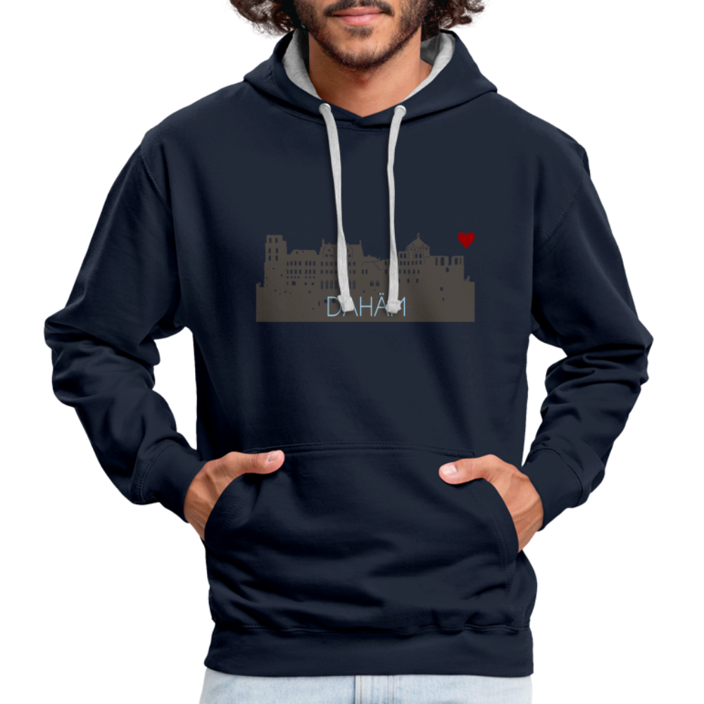 UNISEX HOODIE - HEIDELBERGER SCHLOSS DAHÄM DARK - Navy/Grau meliert
