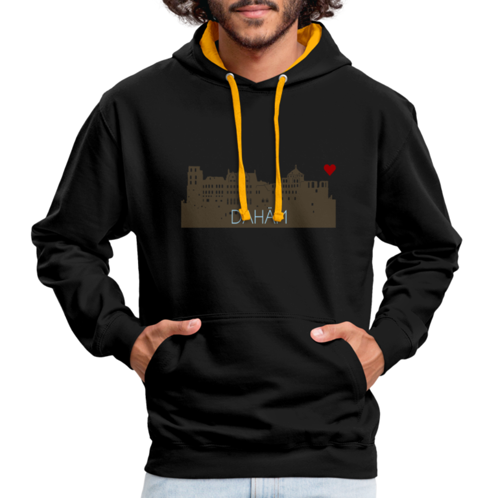 UNISEX HOODIE - HEIDELBERGER SCHLOSS DAHÄM DARK - Schwarz/Gold