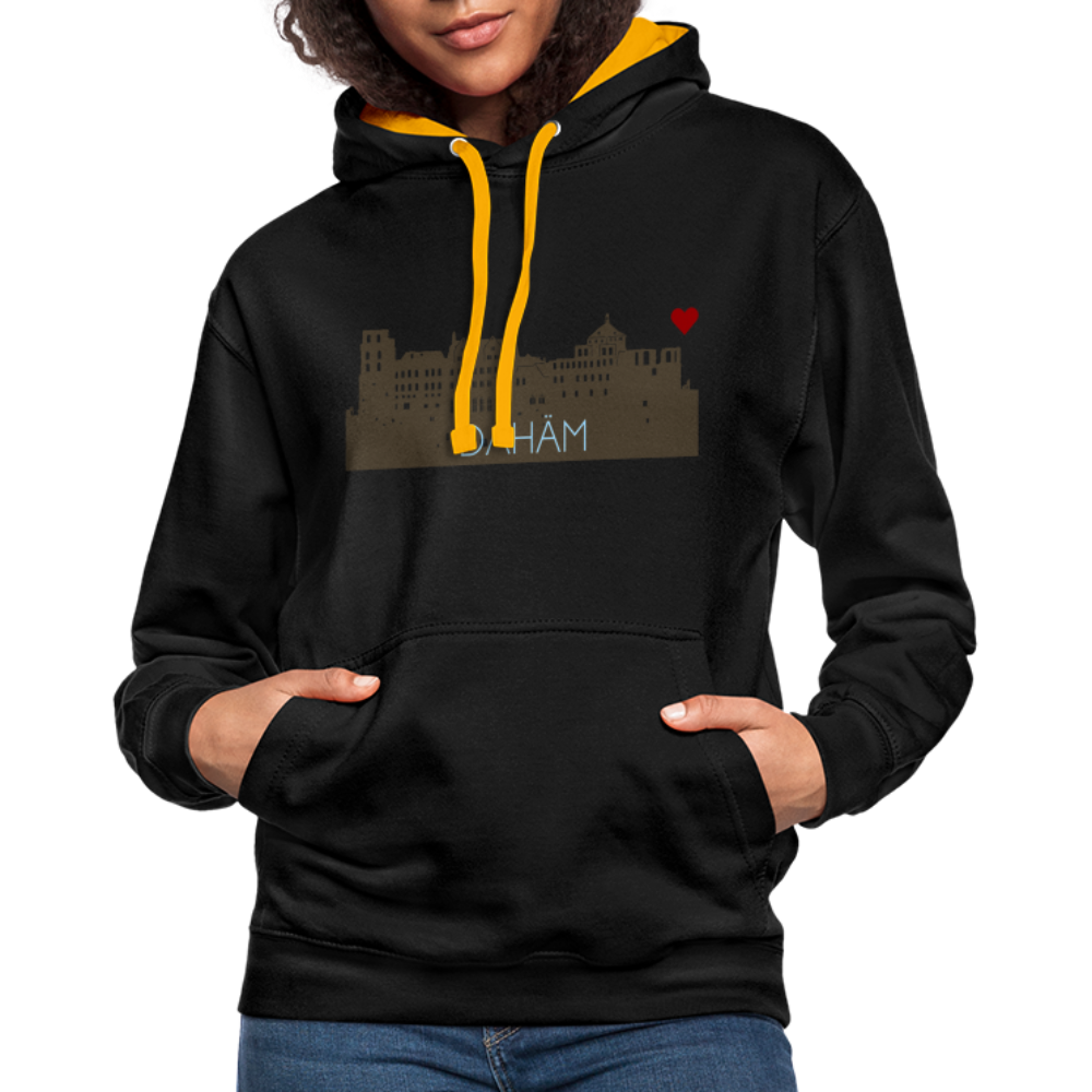 UNISEX HOODIE - HEIDELBERGER SCHLOSS DAHÄM DARK - Schwarz/Gold