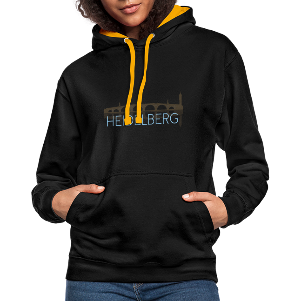 UNISEX HOODIE - ALTE BRÜCKE HEIDELBERG DARK - Schwarz/Gold