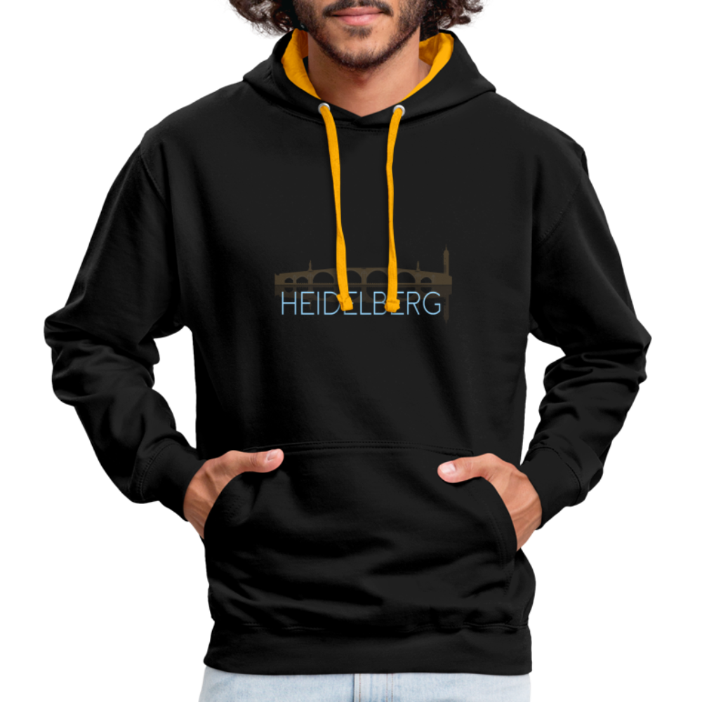 UNISEX HOODIE - ALTE BRÜCKE HEIDELBERG DARK - Schwarz/Gold