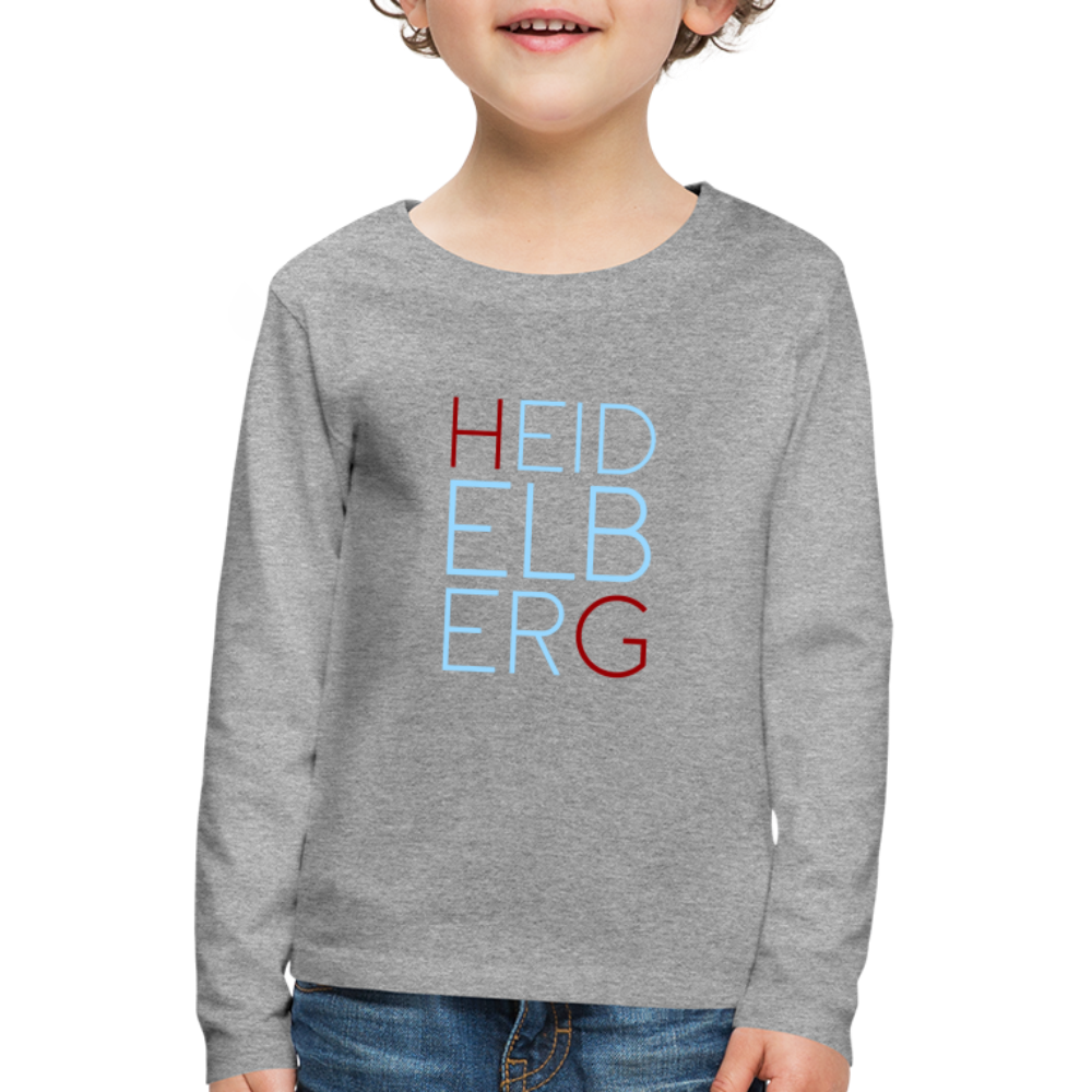 KINDER PREMIUM LANGARM-SHIRT - HEIDELBERG DARK - Grau meliert
