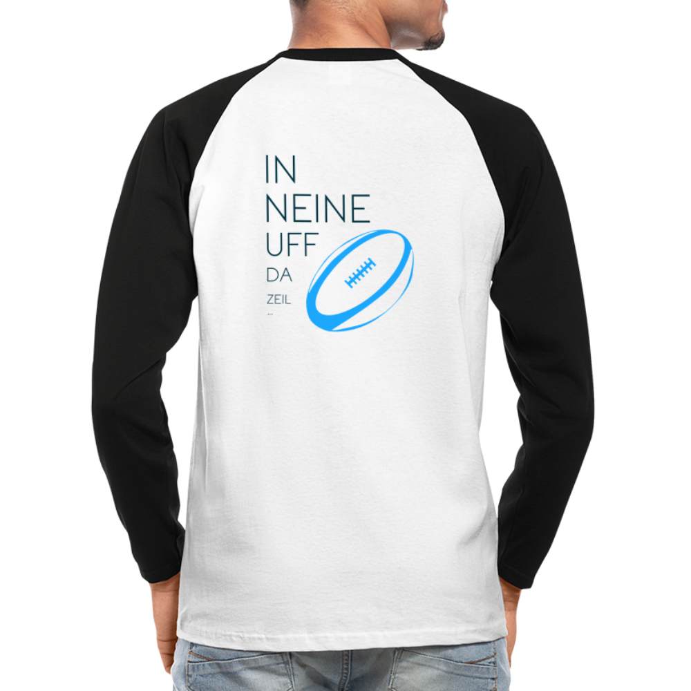HERREN KONTRAST-LANGARM-SHIRT - IN NEINE UFF DA ZEIL RUGBY TRANSPARENT - Weiß/Schwarz