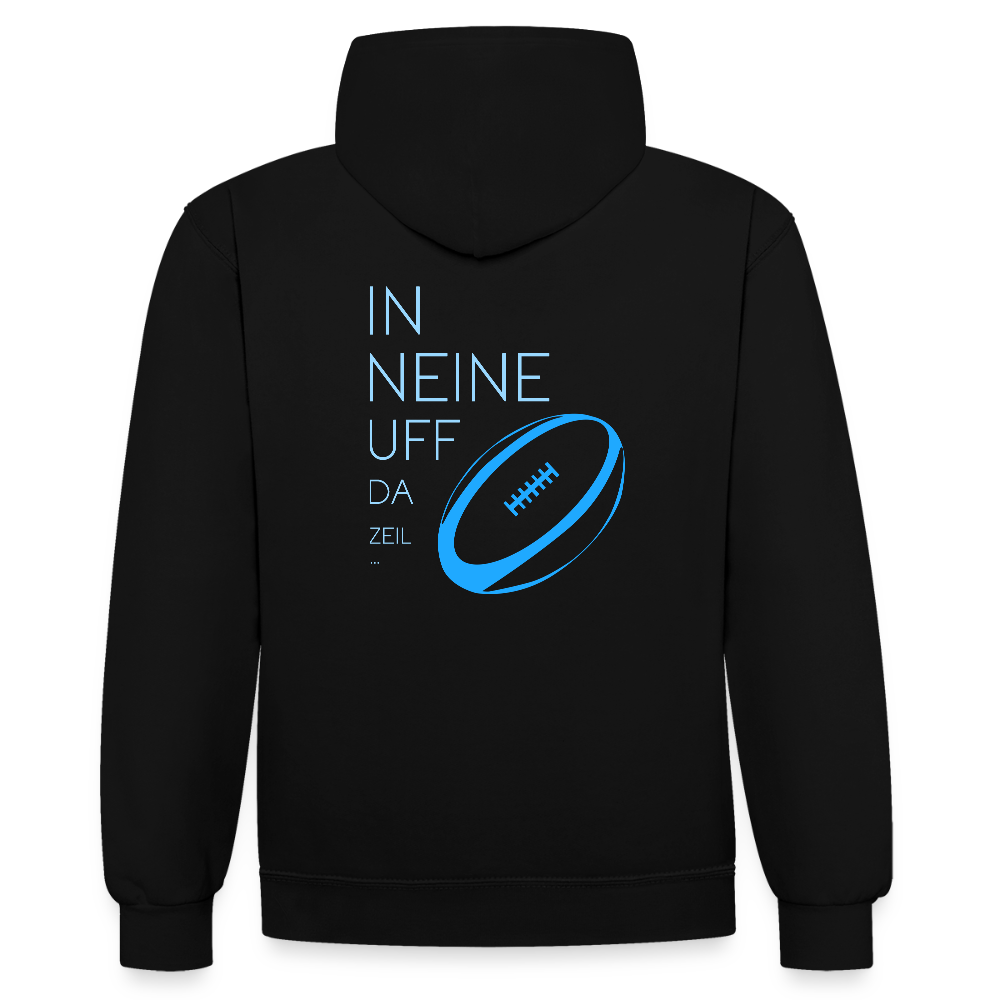 UNISEX HOODIE - IN NEINE UFF DA ZEIL RUGBY DARK - Schwarz/Gold