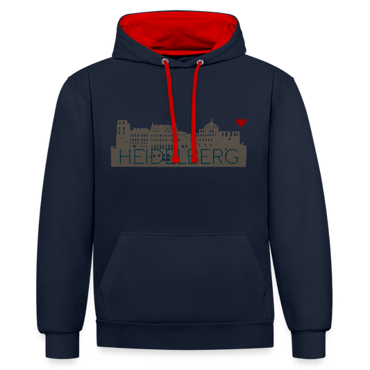 UNISEX HOODIE - HEIDELBERGER SCHLOSS DARK - Navy/Rot