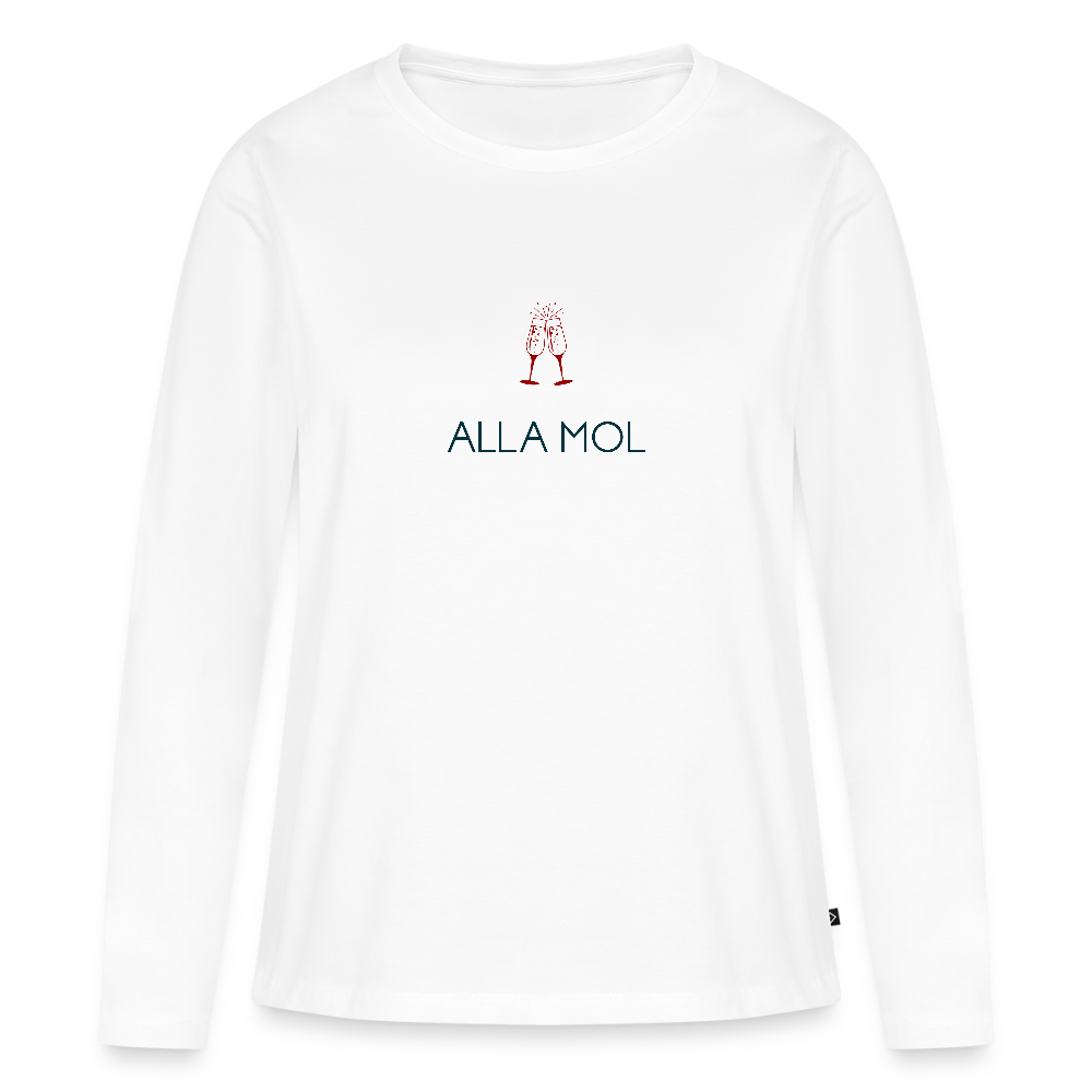 DAMEN ORGANIC LANGARM-SHIRT - ALLA MOL TRANSPARENT - Weiß