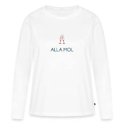 DAMEN ORGANIC LANGARM-SHIRT - ALLA MOL TRANSPARENT - Weiß