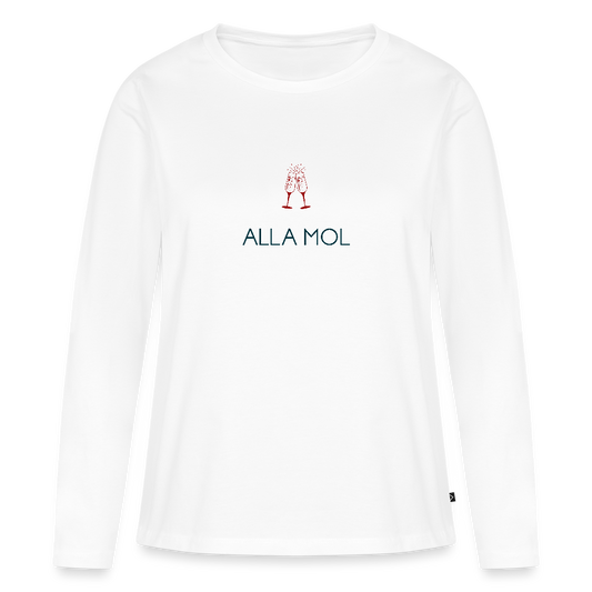 DAMEN ORGANIC LANGARM-SHIRT - ALLA MOL TRANSPARENT - Weiß