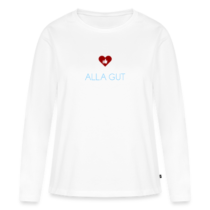 DAMEN ORGANIC LANGARM-SHIRT - ALLA GUT DARK - Weiß