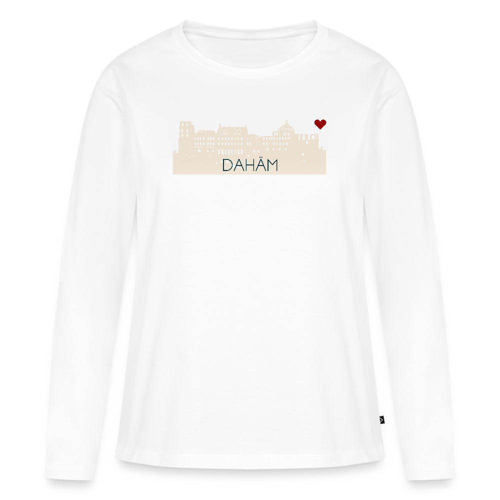 DAMEN ORGANIC LANGARM-SHIRT - HEIDELBERGER SCHLOSS DAHÄM TRANSPARENT - Weiß