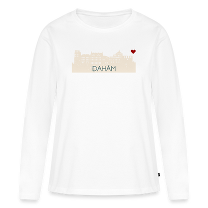 DAMEN ORGANIC LANGARM-SHIRT - HEIDELBERGER SCHLOSS DAHÄM TRANSPARENT - Weiß