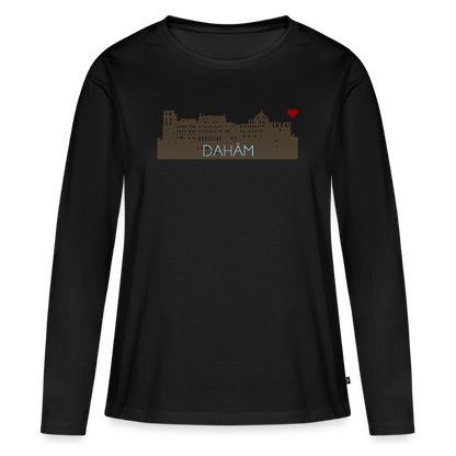 DAMEN ORGANIC LANGARM-SHIRT - HEIDELBERGER SCHLOSS DAHÄM DARK - Schwarz