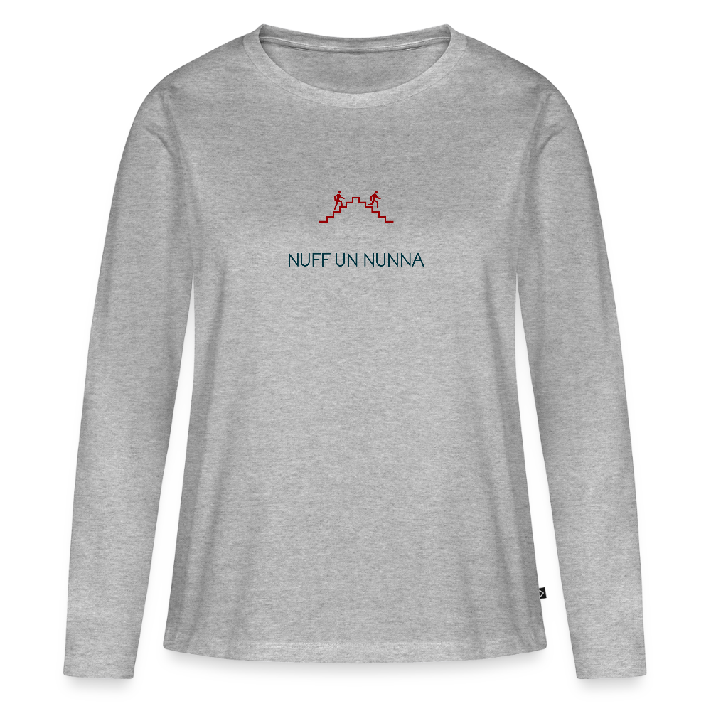 DAMEN ORGANIC LANGARM-SHIRT - NUFF UN NUNNA TRANSPARENT - Grau meliert