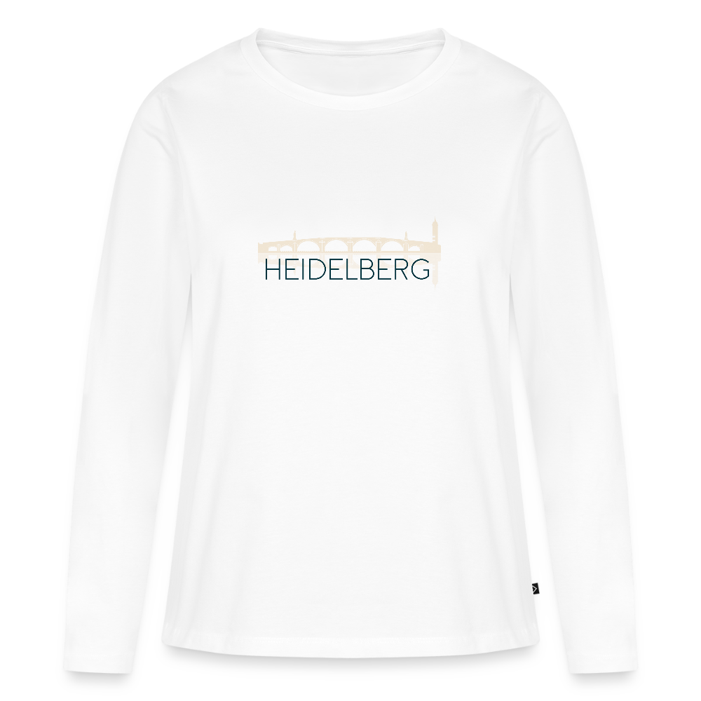 DAMEN ORGANIC LANGARM-SHIRT - ALTE BRÜCKE HEIDELBERG TRANSPARENT - Weiß