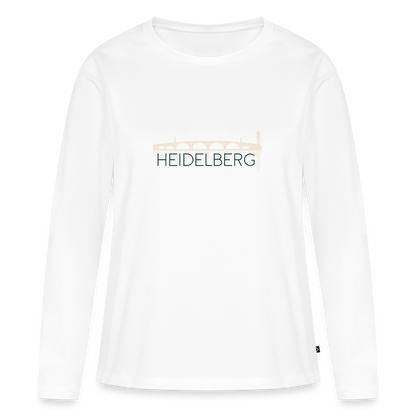DAMEN ORGANIC LANGARM-SHIRT - ALTE BRÜCKE HEIDELBERG TRANSPARENT - Weiß