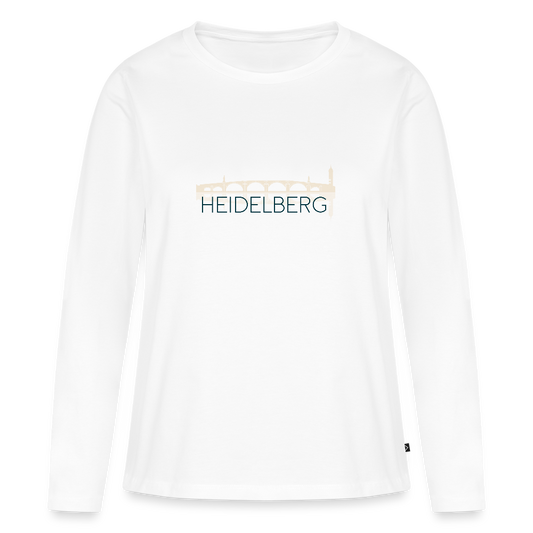 DAMEN ORGANIC LANGARM-SHIRT - ALTE BRÜCKE HEIDELBERG TRANSPARENT - Weiß