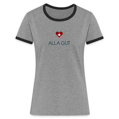 DAMEN KONTRAST SHIRT- ALLA GUT TRANSPARENT - Grau meliert/Schwarz