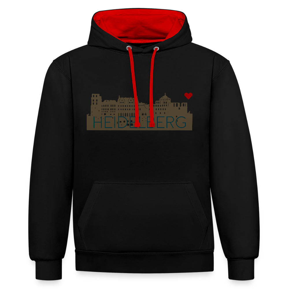 UNISEX HOODIE - HEIDELBERGER SCHLOSS DARK - Schwarz/Rot