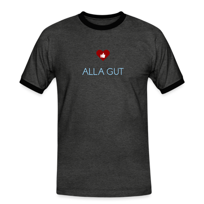HERREN KONTRAST SHIRT- ALLA GUT DARK - Anthrazit/Schwarz