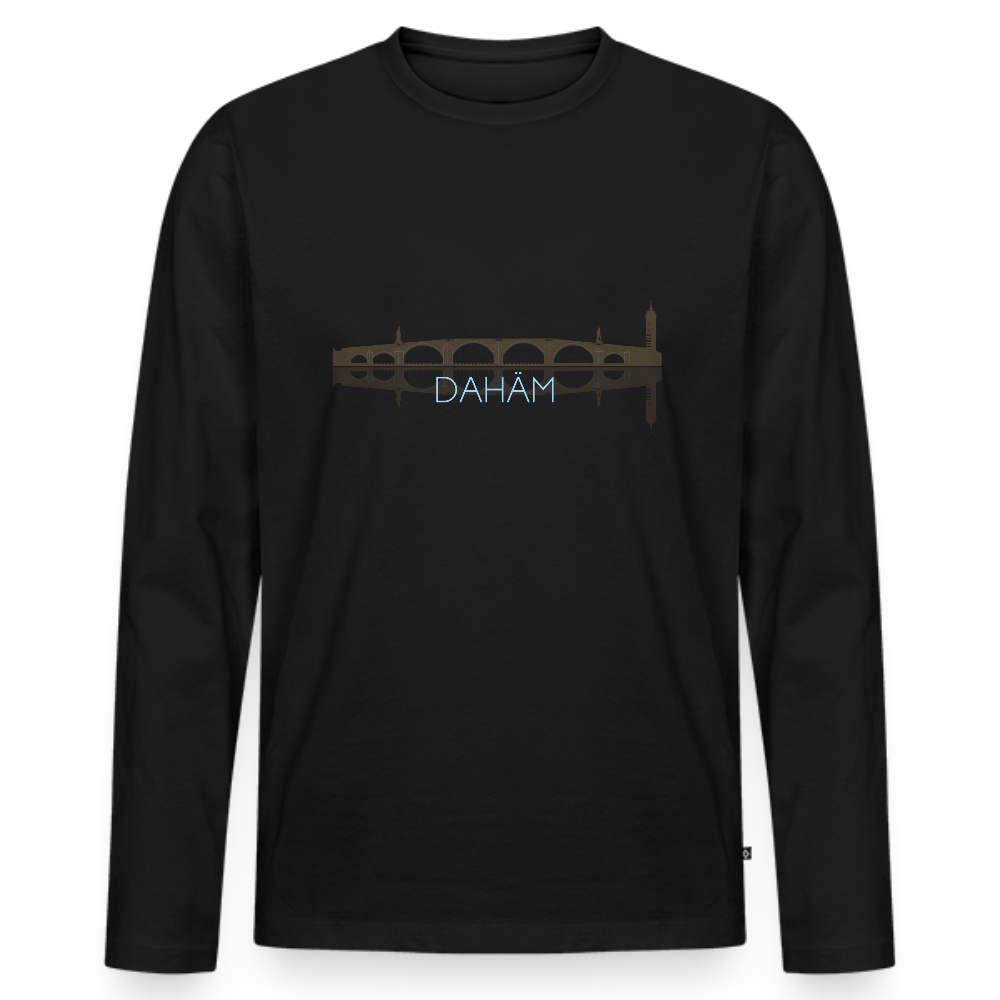 HERREN ORGANIC LANGARM-SHIRT - ALTE BRÜCKE DAHÄM DARK - Schwarz