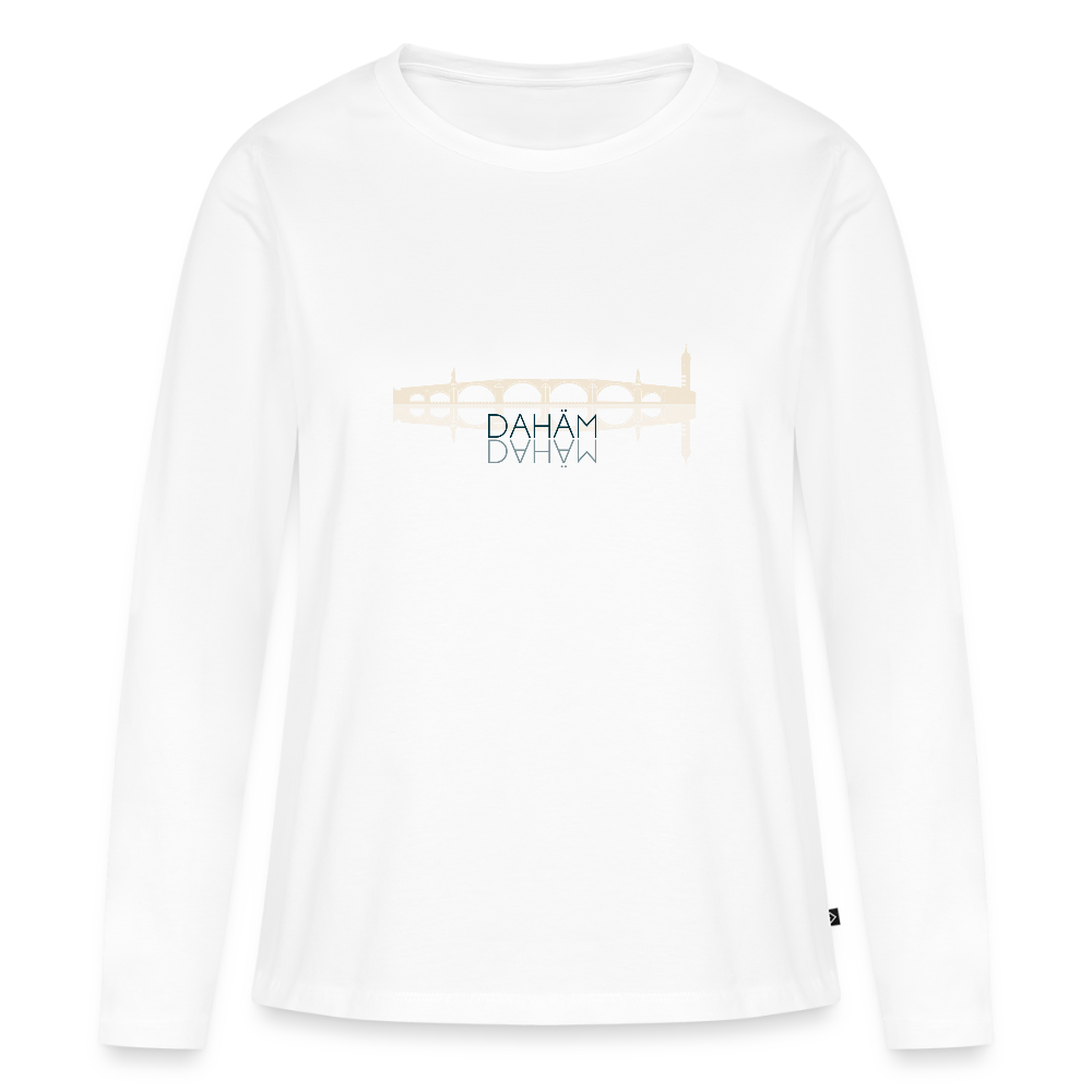 DAMEN ORGANIC LANGARM-SHIRT - ALTE BRÜCKE DAHÄM TRANSPARENT - Weiß