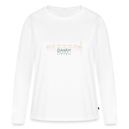DAMEN ORGANIC LANGARM-SHIRT - ALTE BRÜCKE DAHÄM TRANSPARENT - Weiß