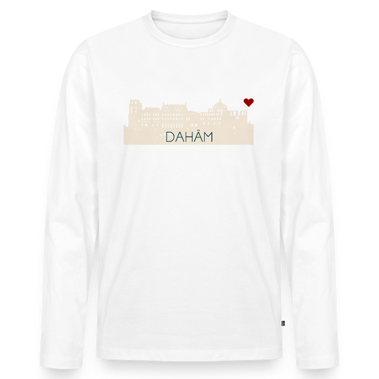 HERREN ORGANIC LANGARM-SHIRT - HEIDELBERGER SCHLOSS DAHÄM TRANSPARENT - Weiß