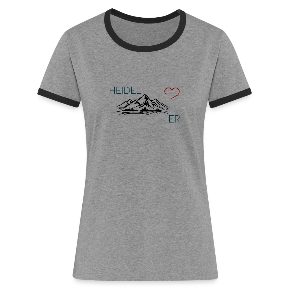 DAMEN KONTRAST SHIRT- HEIDEL(BERG)ER TRANSPARENT - Grau meliert/Schwarz