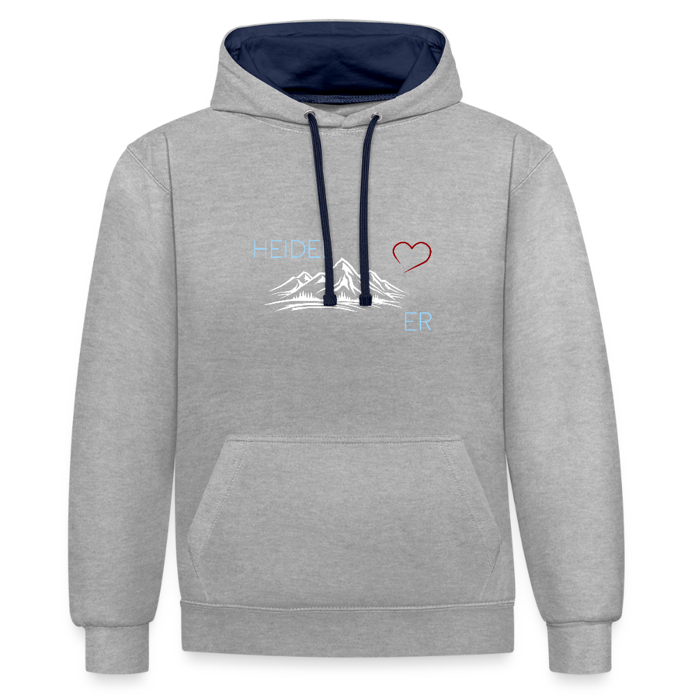 UNISEX HOODIE - HEIDEL(BERG)ER MIT HERZ DARK - Grau meliert/Navy