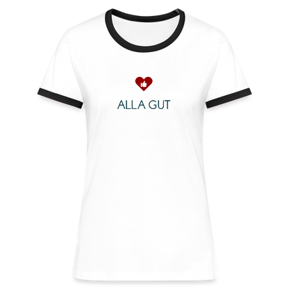 DAMEN KONTRAST SHIRT- ALLA GUT TRANSPARENT - Weiß/Schwarz