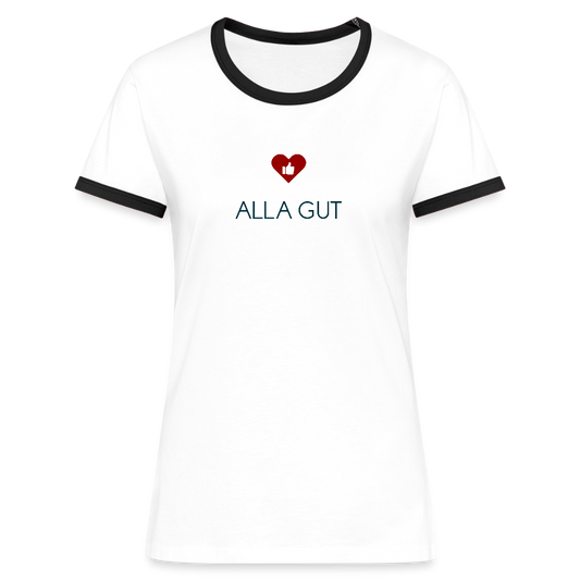 DAMEN KONTRAST SHIRT- ALLA GUT TRANSPARENT - Weiß/Schwarz