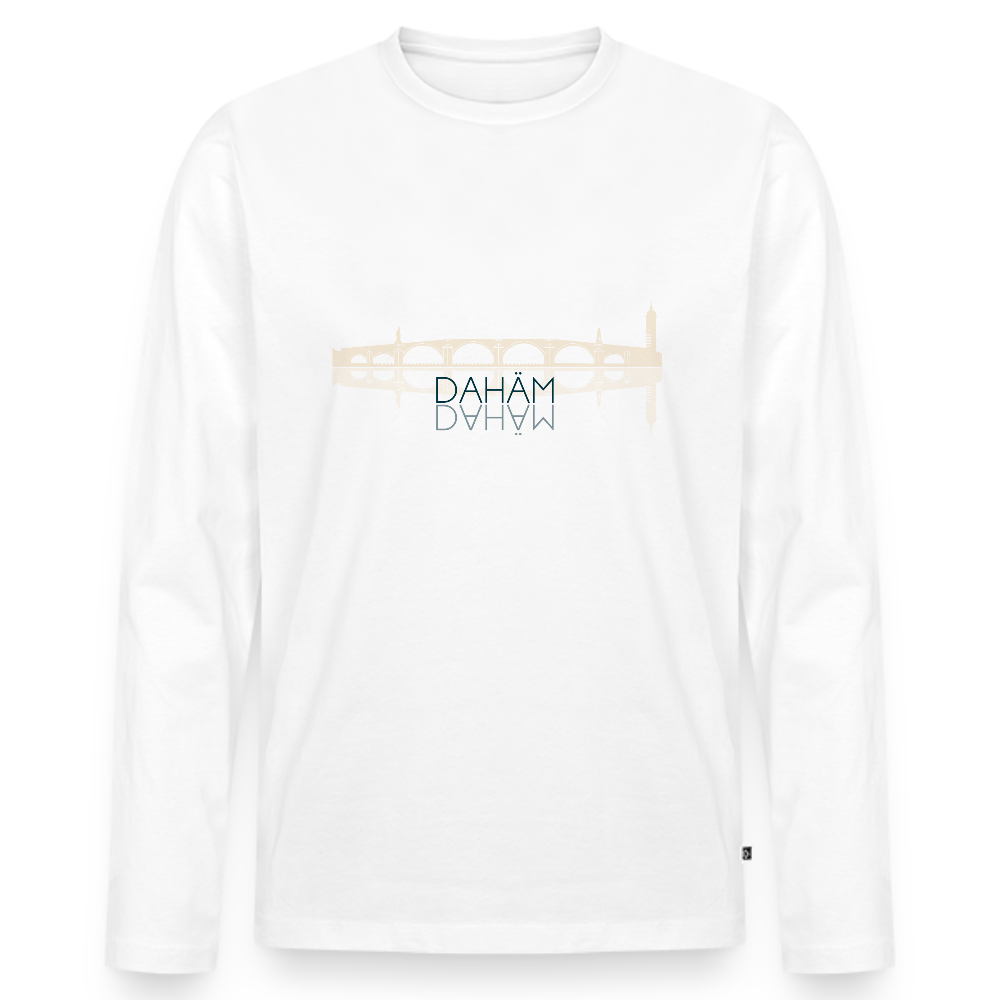 HERREN ORGANIC LANGARM-SHIRT - ALTE BRÜCKE DAHÄM TRANSPARENT - Weiß