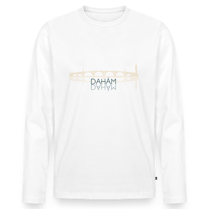 HERREN ORGANIC LANGARM-SHIRT - ALTE BRÜCKE DAHÄM TRANSPARENT - Weiß