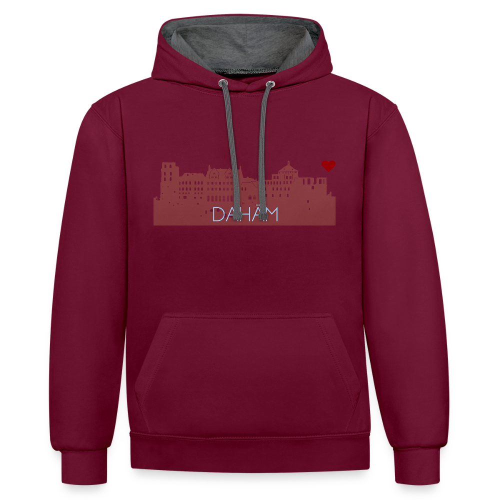 UNISEX HOODIE - HEIDELBERGER SCHLOSS DAHÄM DARK - Weinrot/Anthrazit