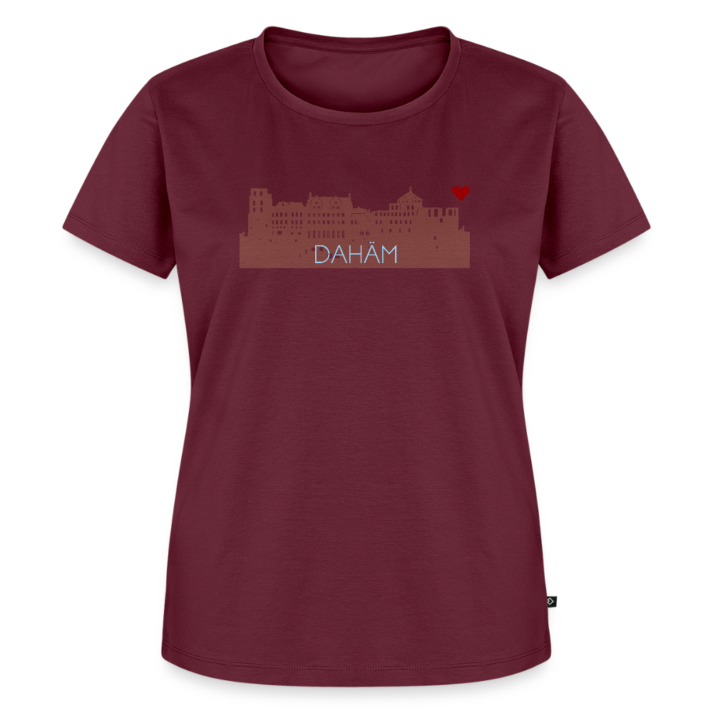 DAMEN ORGANIC SHIRT - HEIDELBERGER SCHLOSS DAHÄM DARK - Burgunderrot