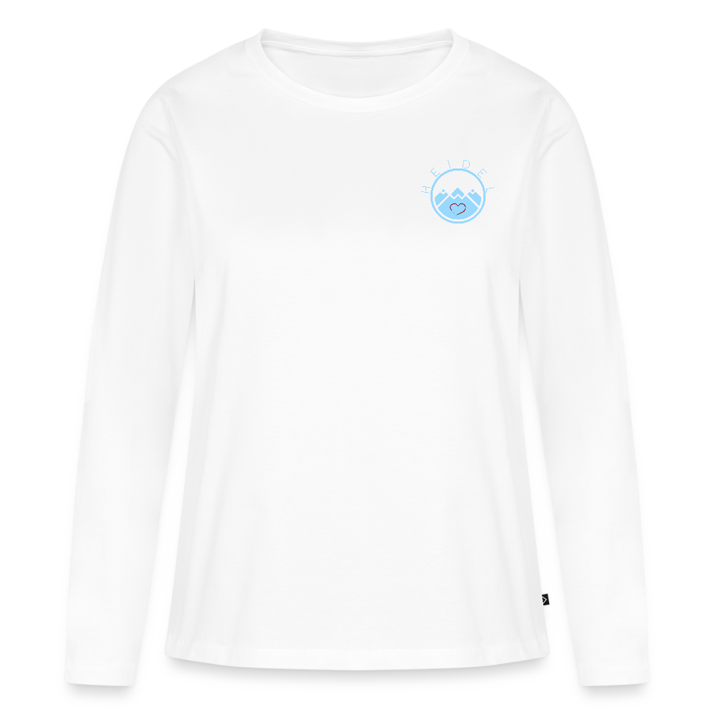 DAMEN ORGANIC LANGARM-SHIRT - HEIDELBERGER SCHLOSS DAHÄM (DESIGN HINTEN) DARK - Weiß