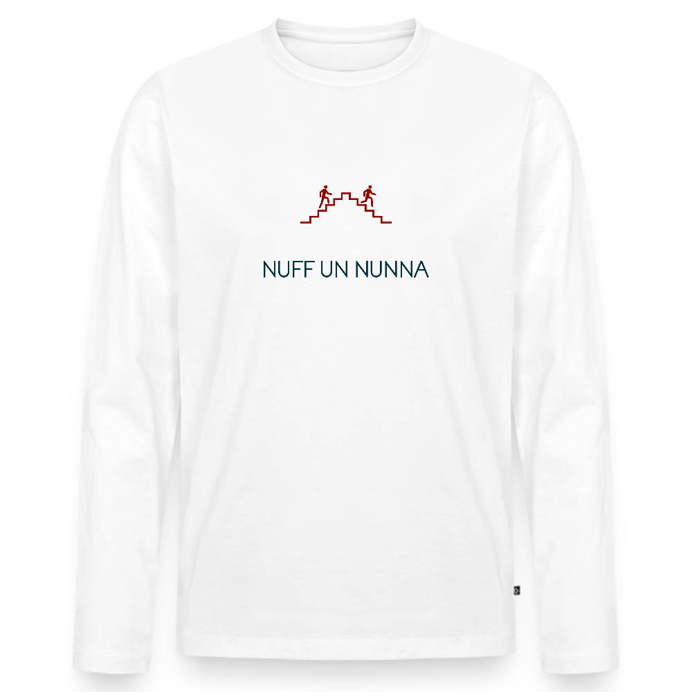 HERREN ORGANIC LANGARM-SHIRT - NUFF UN NUNNA TRANSPARENT - Weiß