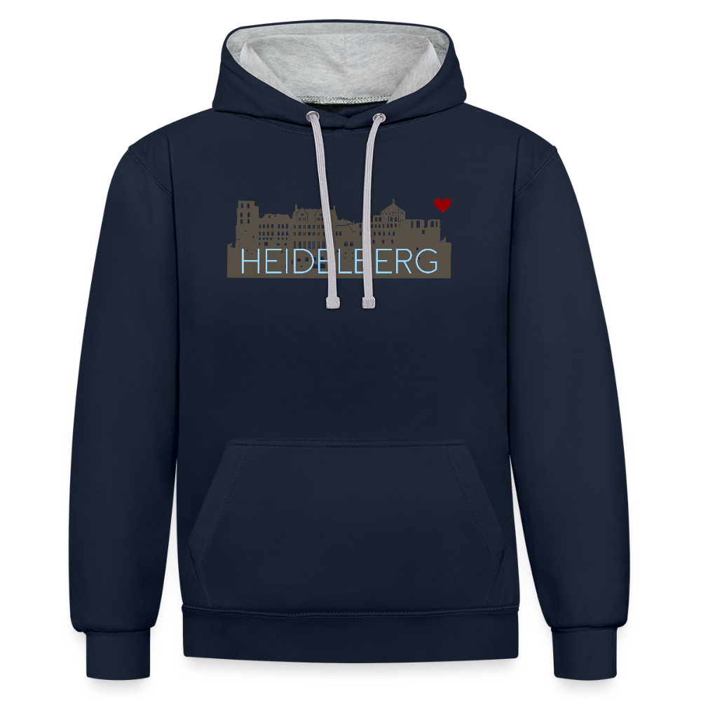 UNISEX HOODIE - HEIDELBERGER SCHLOSS DARK - Navy/Grau meliert