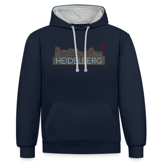 UNISEX HOODIE - HEIDELBERGER SCHLOSS DARK - Navy/Grau meliert