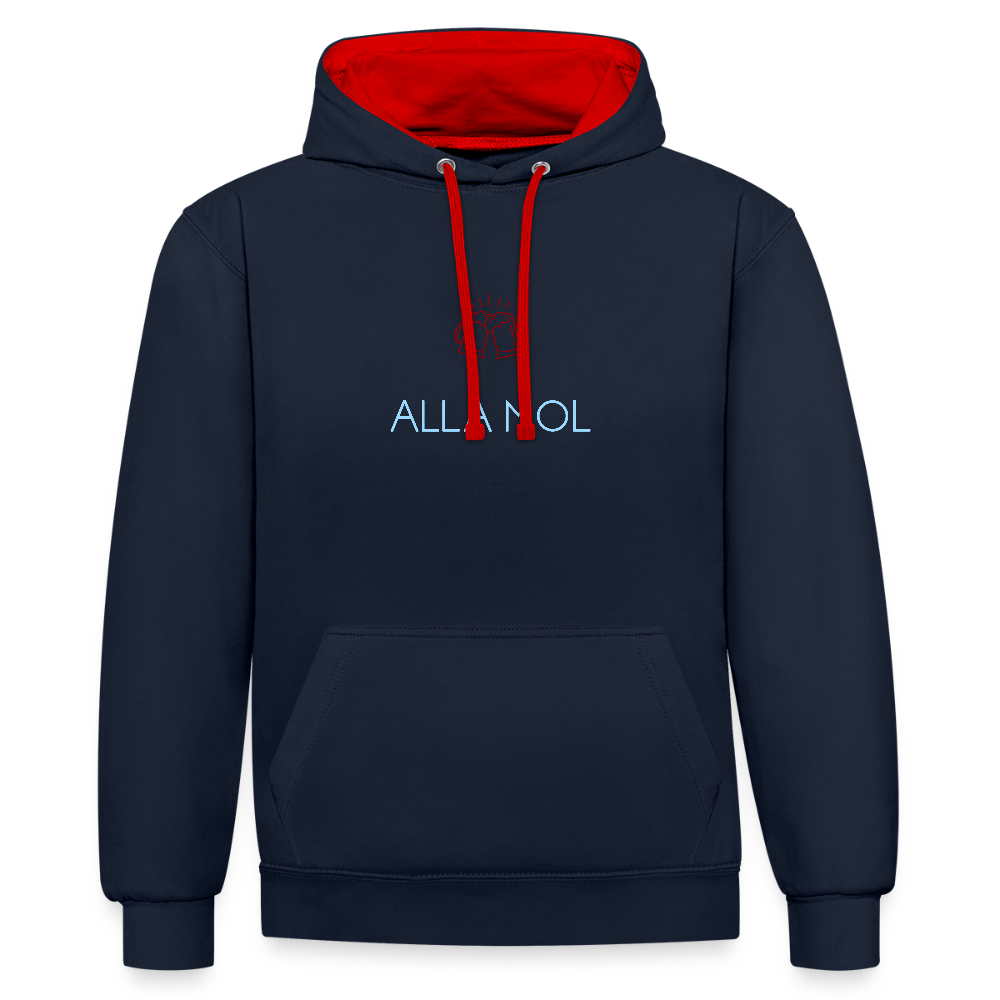 UNISEX HOODIE - ALLA MOL BIER DARK - Navy/Rot