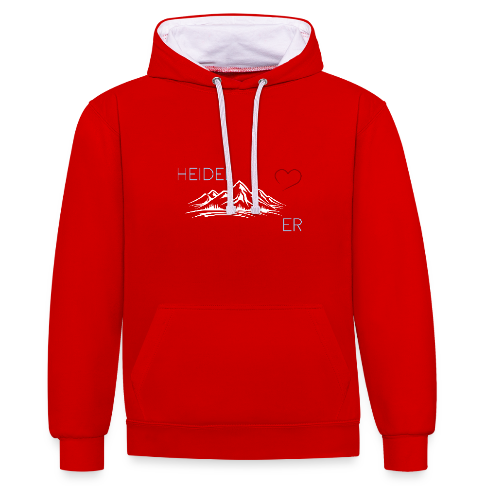 UNISEX HOODIE - HEIDEL(BERG)ER MIT HERZ DARK - Rot/Weiß