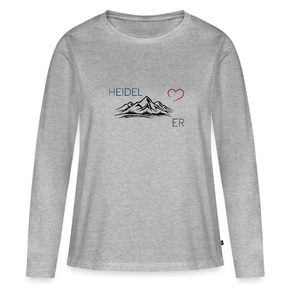DAMEN ORGANIC LANGARM-SHIRT - HEIDEL(BERG)ER TRANSPARENT - Grau meliert
