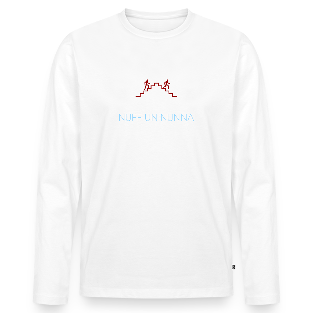 HERREN ORGANIC LANGARM-SHIRT - NUFF UN NUNNA DARK - Weiß