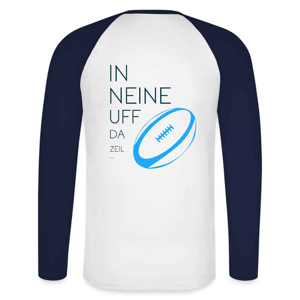 HERREN KONTRAST-LANGARM-SHIRT - IN NEINE UFF DA ZEIL RUGBY TRANSPARENT - Weiß/Navy