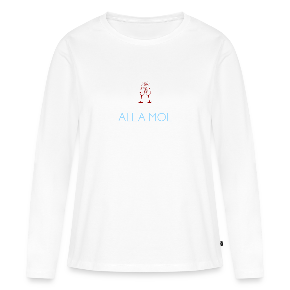 DAMEN ORGANIC LANGARM-SHIRT - ALLA MOL DARK - Weiß