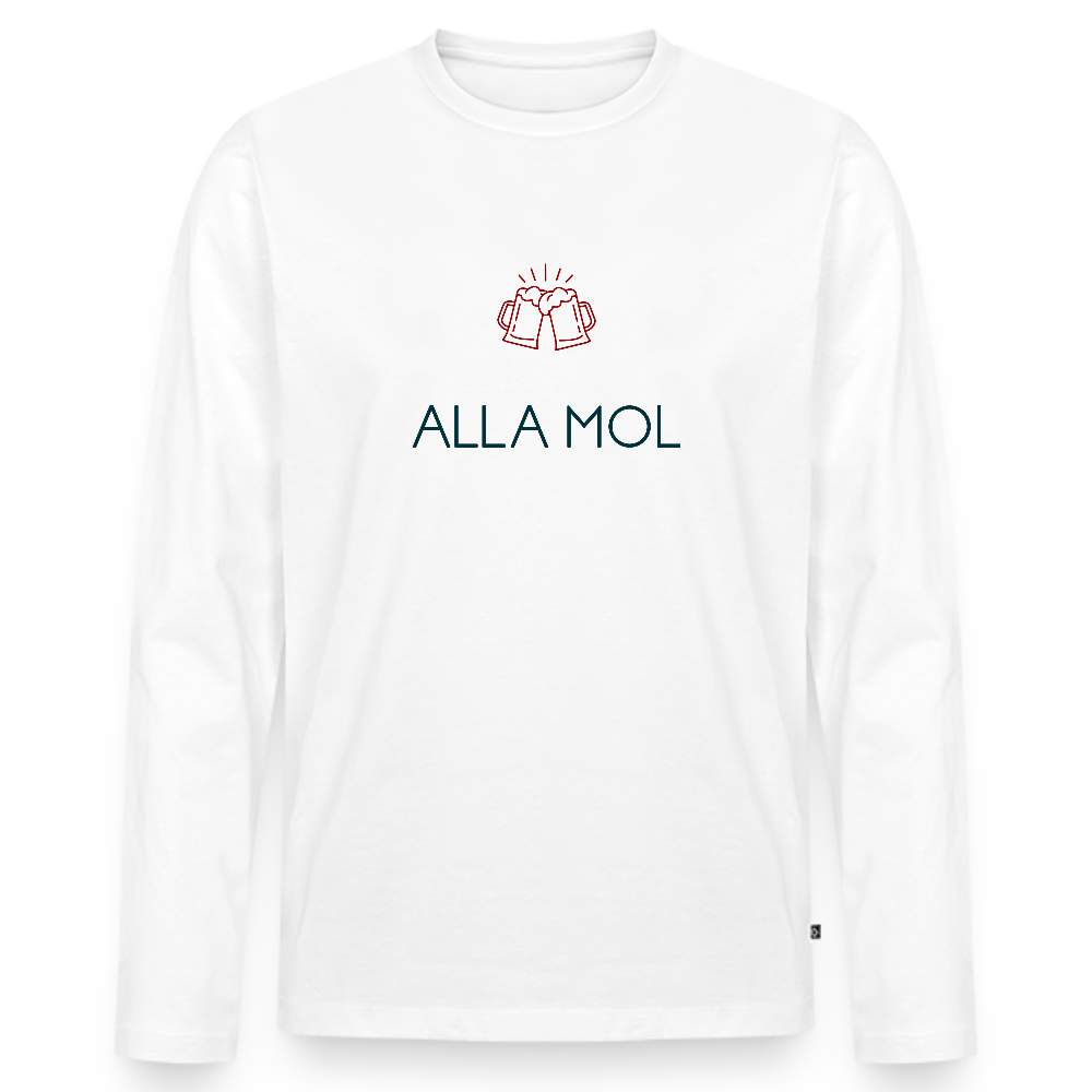 HERREN ORGANIC LANGARM-SHIRT - ALLA MOL TRANSPARENT - Weiß