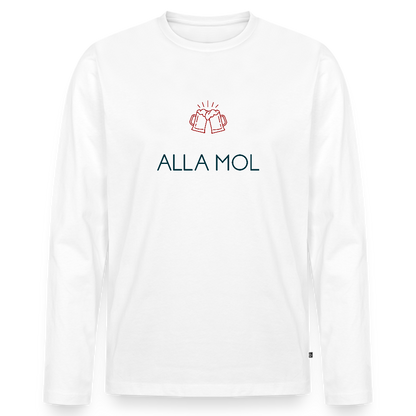 HERREN ORGANIC LANGARM-SHIRT - ALLA MOL TRANSPARENT - Weiß