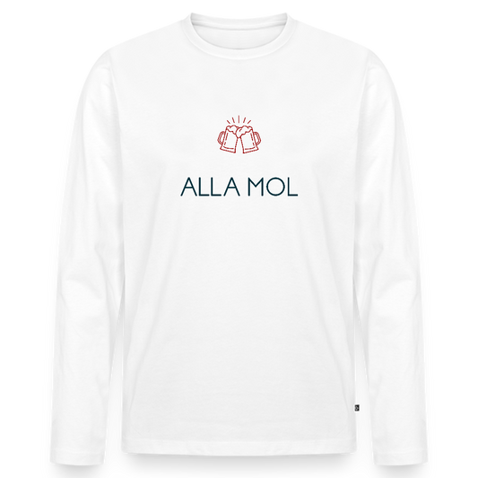 HERREN ORGANIC LANGARM-SHIRT - ALLA MOL TRANSPARENT - Weiß
