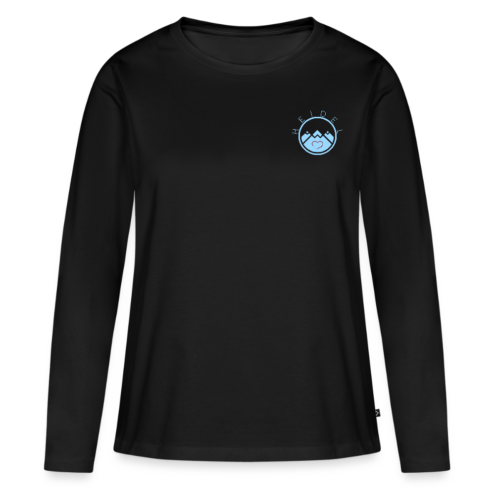 DAMEN ORGANIC LANGARM-SHIRT - HEIDELBERGER SCHLOSS DAHÄM (DESIGN HINTEN) DARK - Schwarz