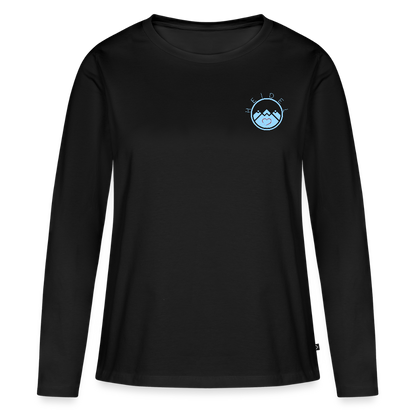 DAMEN ORGANIC LANGARM-SHIRT - HEIDELBERGER SCHLOSS DAHÄM (DESIGN HINTEN) DARK - Schwarz